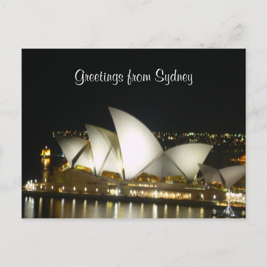 opera house night sails briefkaart (Voorkant)