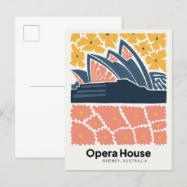 Opera House Sydney Australië reizen bloemenkunst Briefkaart