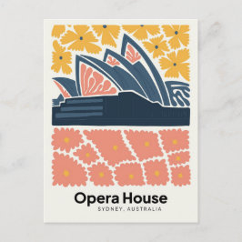 Opera House Sydney Australië reizen bloemenkunst Briefkaart
