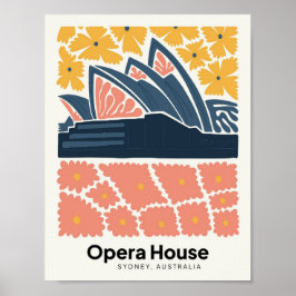 Opera House Sydney Australië reizen bloemenkunst Poster