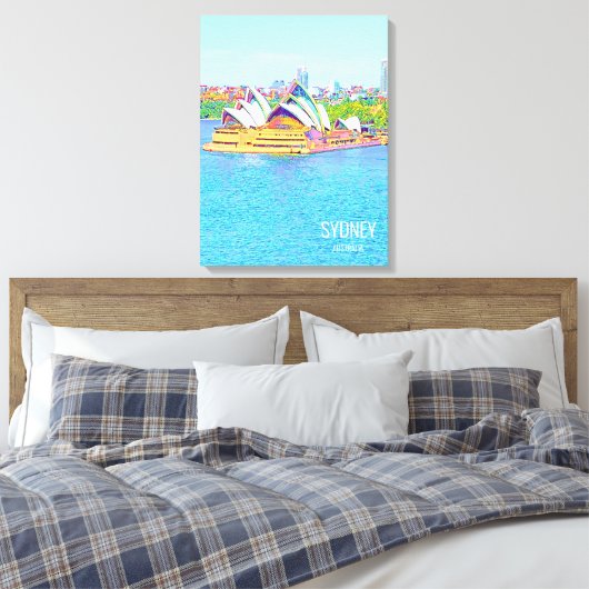 Opera House Sydney Harbour water uitzicht Canvas P (Insitu (Slaapkamer))