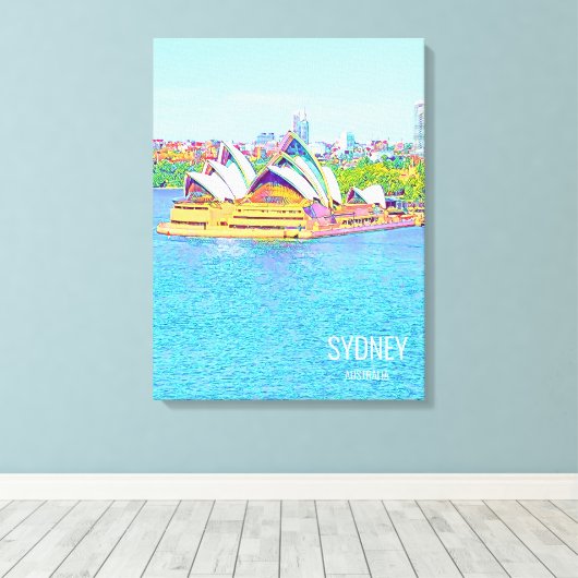 Opera House Sydney Harbour water uitzicht Canvas P (Insitu (Houten vloer))
