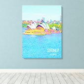Opera House Sydney Harbour water uitzicht Canvas P Afdruk (Insitu (Houten vloer))