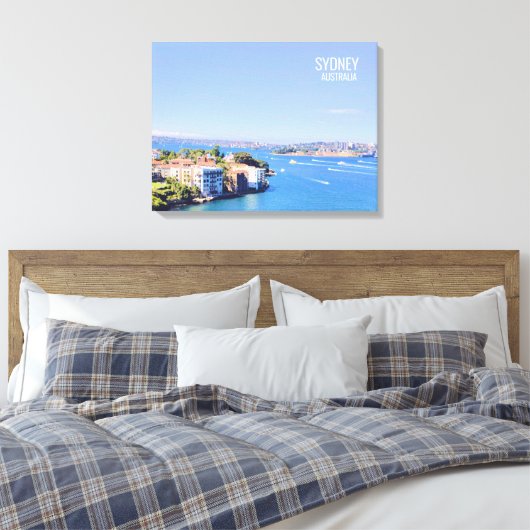 Opera House Sydney Harbour water uitzicht Canvas P Afdruk (Insitu (Slaapkamer))