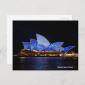 Opera House Sydney 's nachts Feestdagenkaart (Voorkant / Achterkant)