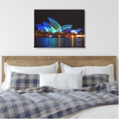 opera house sydney striped canvas afdruk (Insitu (Slaapkamer))