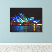 opera house sydney striped canvas afdruk (Insitu (Houten vloer))