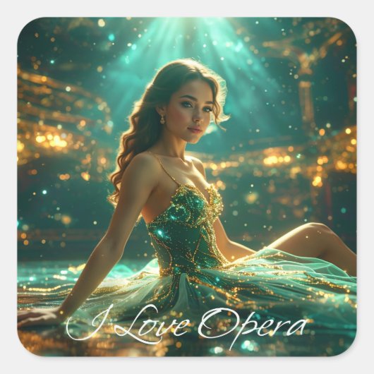 OPERA - IK HOU VAN OPERA VIERKANTE STICKER (Voorkant)