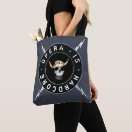 Opera is hardcore schedel en blikseminslag canvas tote bag