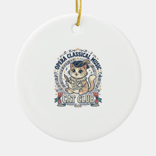 Opera Klassieke Muziek Kat Cute Kat T-Shirt Ontwer Keramisch Ornament