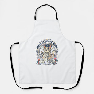 Opera Klassieke Muziek Kat Cute Kat T-Shirt Ontwer Schort
