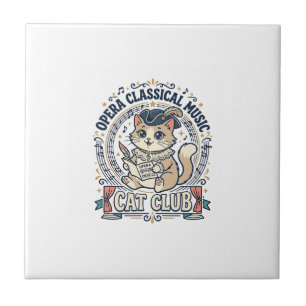 Opera Klassieke Muziek Kat Cute Kat T-Shirt Ontwer Tegeltje