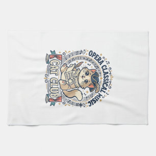 Opera Klassieke Muziek Kat Cute Kat T-Shirt Ontwer Theedoek