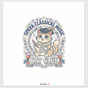 Opera Klassieke Muziek Kat Mooie Kat T-Shirt Ontwe Sticker