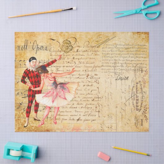 Opera met Frans handschrift Tissuepapier (Craft)