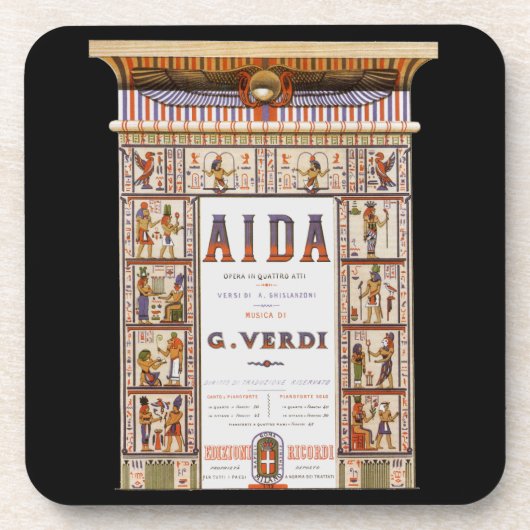  Opera Music, Egyptisch Aida door Verdi Bier Onderzetter (Voorkant)
