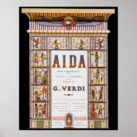  Opera Music, Egyptisch Aida door Verdi Poster (Voorkant)