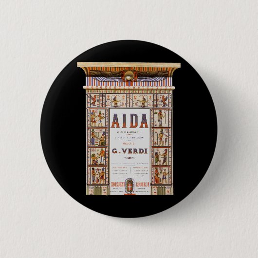 Opera Music, Egyptisch Aida door Verdi Ronde Button 5,7 Cm (Voorkant)