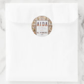  Opera Music, Egyptisch Aida door Verdi Ronde Sticker (Tas)