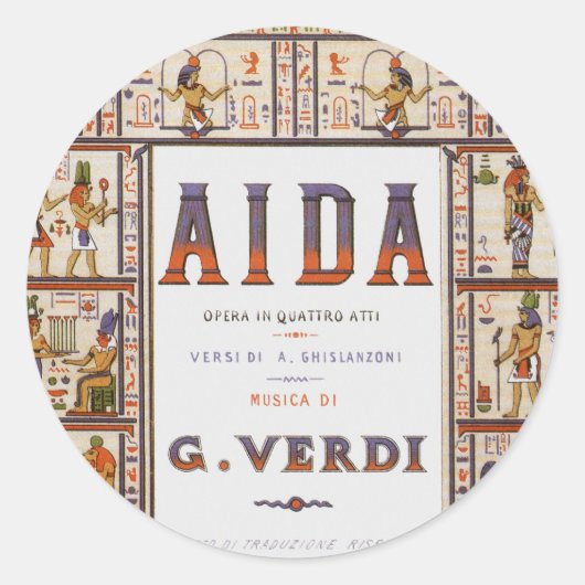  Opera Music, Egyptisch Aida door Verdi Ronde Sticker (Voorkant)