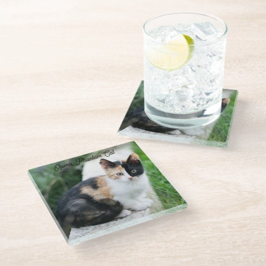 Opera Phantom Cat Glazen Onderzetter (Schuin)