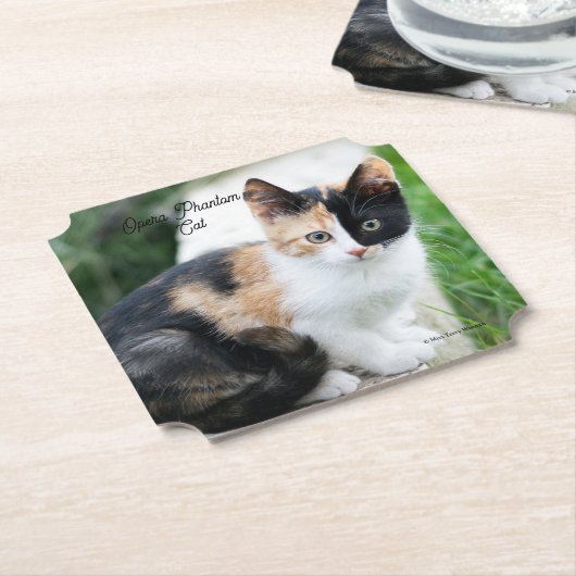 Opera Phantom Cat Kartonnen Onderzetters (Gekanteld)