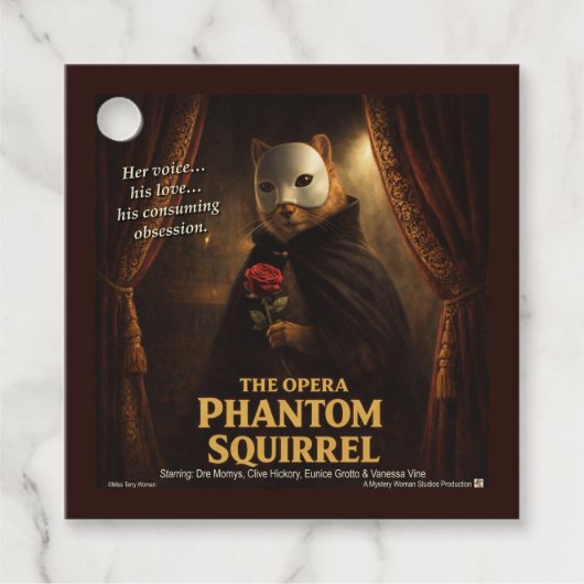 Opera Phantom Eekhoorn Parodie Bedankjes Labels (Voorkant)