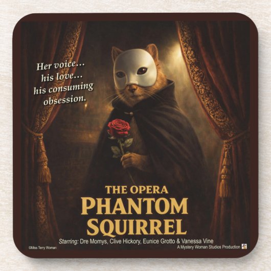 Opera Phantom Eekhoorn Parodie Bier Onderzetter (Voorkant)