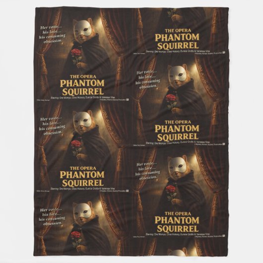 Opera Phantom Eekhoorn Parodie Fleece Deken (Voorkant)