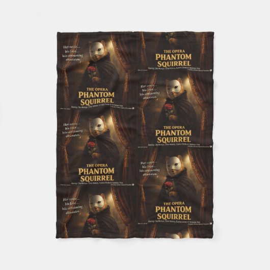 Opera Phantom Eekhoorn Parodie Fleece Deken (Voorkant)
