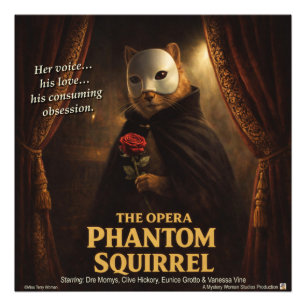 Opera Phantom Eekhoorn Parodie Foto Afdruk