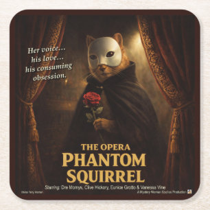 Opera Phantom Eekhoorn Parodie Kartonnen Onderzetters