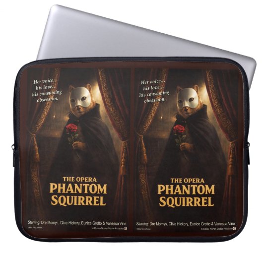 Opera Phantom Eekhoorn Parodie Laptop Sleeve (Voorkant)