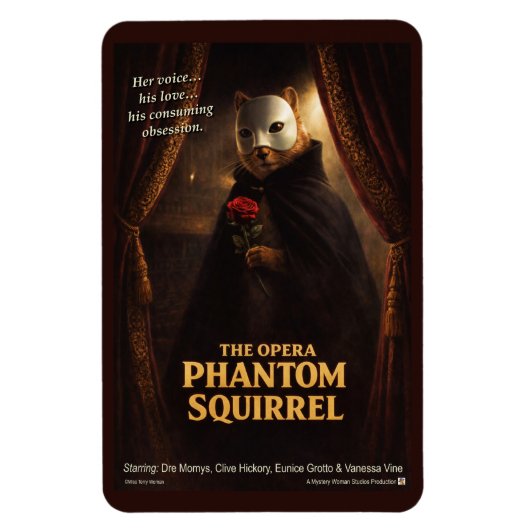 Opera Phantom Eekhoorn Parodie Magneet (Verticaal)