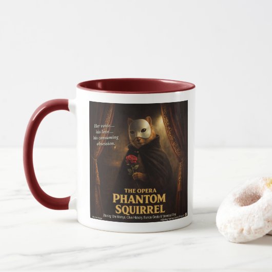 Opera Phantom Eekhoorn Parodie Mok (Met donut)