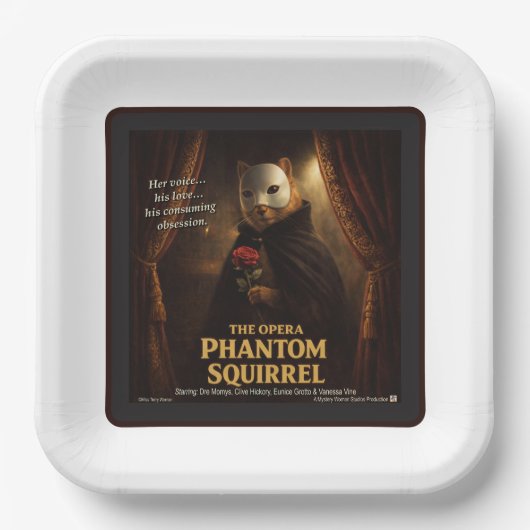 Opera Phantom Eekhoorn Parodie Papieren Bordje (Voorkant)