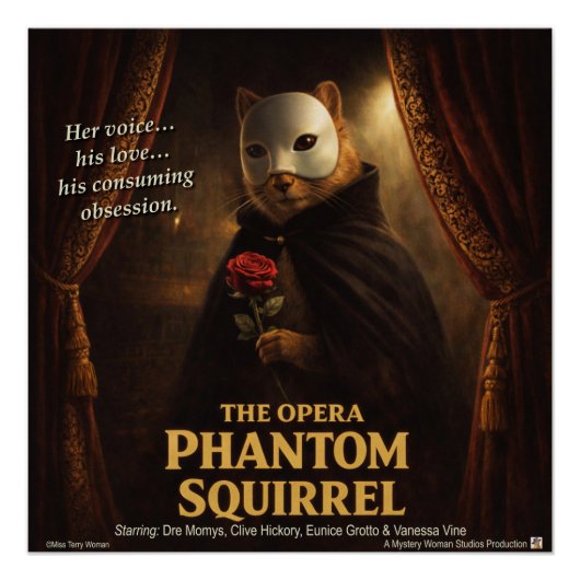 Opera Phantom Eekhoorn Parodie Perfect Poster (Voorkant)