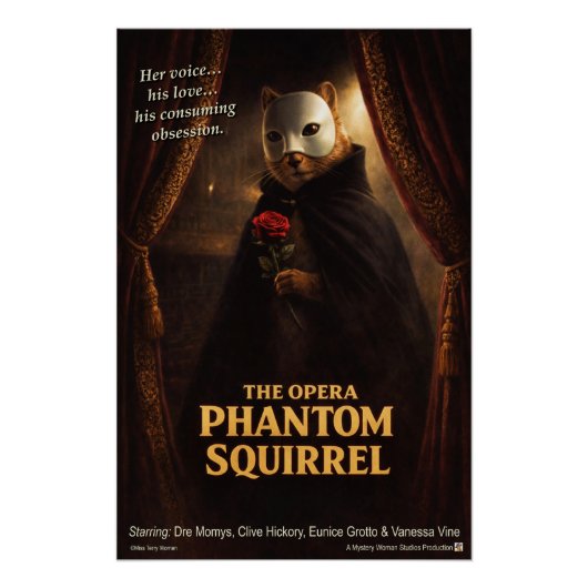 Opera Phantom Eekhoorn Parodie Perfect Poster (Voorkant)