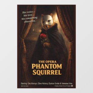 Opera Phantom Eekhoorn Parodie Raamsticker
