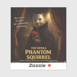 Opera Phantom Eekhoorn Parodie Sticker