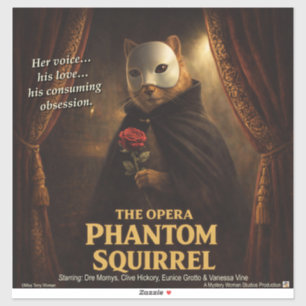 Opera Phantom Eekhoorn Parodie Sticker