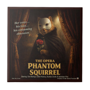 Opera Phantom Eekhoorn Parodie Tegeltje