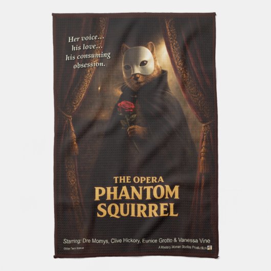 Opera Phantom Eekhoorn Parodie Theedoek (Verticaal)