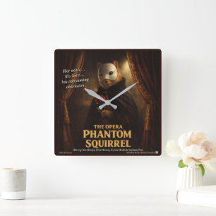 Opera Phantom Eekhoorn Parodie Vierkante Klok