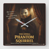 Opera Phantom Eekhoorn Parodie Vierkante Klok (Voorkant)