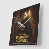 Opera Phantom Eekhoorn Parodie Vierkante Klok (Hoek)