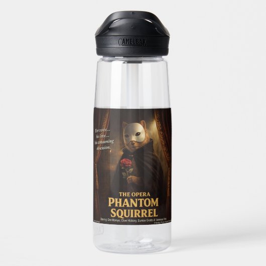 Opera Phantom Eekhoorn Parodie Waterfles (Achterkant)