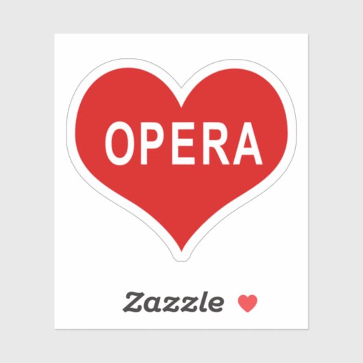 OPERA Rode Hart Vinyl Sticker (Vel)