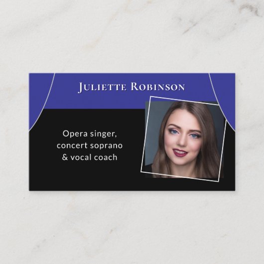 Opera Singer Zingende Leraar Muzikant QR Code Visitekaartje (Voorkant)