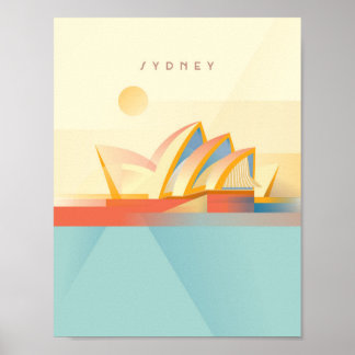 Opera Sydney - Minimale Art Deco - Reisoproer Poster